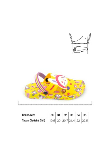 Gezer Yazlık Kız Çocuk Islak Zemine Uygun Lucky Girl Günlük Havuz Plaj Terlik-sandalet Gt6yfe.14236.00.026.l2 Sarı