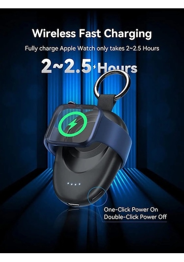 Novahub Newdery 1400 Mah Taşınabilir Kablosuz Şarj Cihazı İos Uyumlu iOs Watch Uyumlu Black Usa Siyah Siyah
