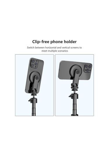 Singree Taşınabilir Güçlü Mıknatıslı Telefon Tutucu - Tripod Ve Soğuk Ayakkabı Adaptörlü, İphone 15/14/13/12 Ve Android Uyumlu