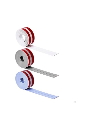 Pazly 2 Adet Gri Kalafat Şerit, 1.5x10.5ft Sızdırmazlık Bandı, Mutfak Ve Banyo İçin Pratik Dikiş Çıkartmaları Gri