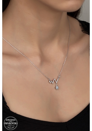 Union Swarovski Zirconia Kadın Ritim Gümüş Kolye