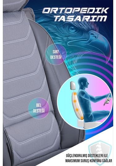 Volkswagen T-roc Lüx Deri Oto Koltuk Kılıfı Ön Arka Takım Antalya Serisi Füme