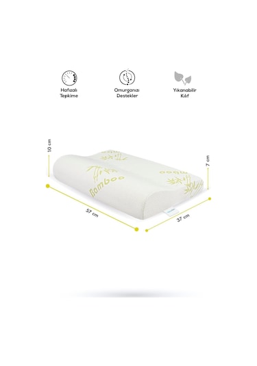WhiteBlanco Bamboo Boyun Destekli Ortopedik Yastık Visco Yastık Class-bambooıı Krem