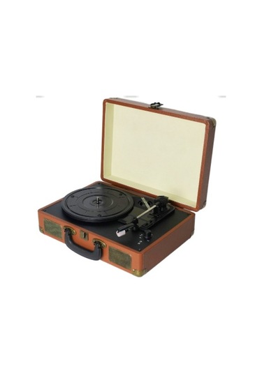 Fomixx Tr-102 Kahverengi Hoparlörlü Bluetoothlu Pikap Plak Çalar Kahverengi