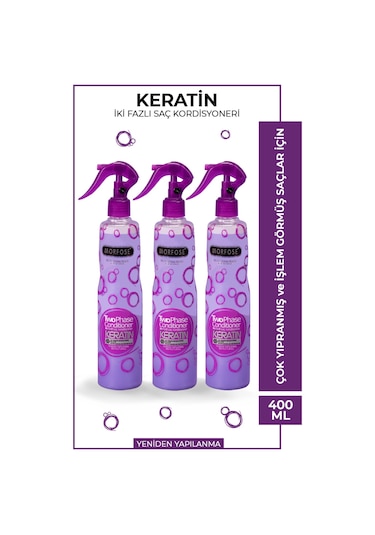 Morfose Keratin İçerikli Fön Suyu Mor 3 x 400 ML