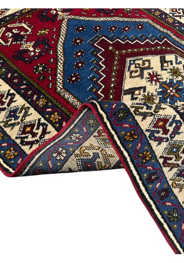 El Dokuma Sıfır Yahyalı Halısı 94x150 Lacivert %100 Yün Halı