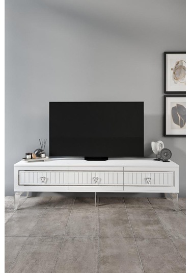 180 CM KLAS MDF MEBRAN KAPAK BEYAZ GÜMÜŞ