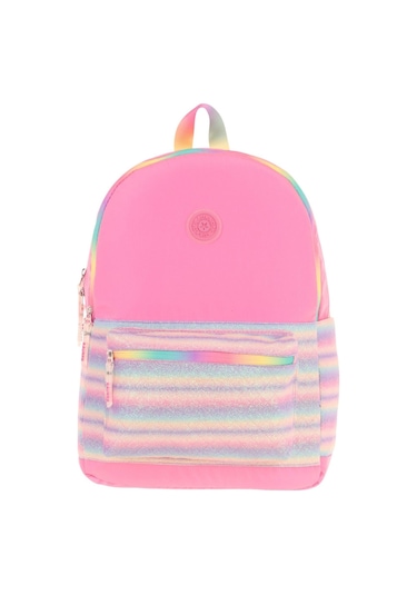 Kaukko Brush Üç Bölmeli Kız Çocuk Pembe Çok Renkli Okul Çantası - K1823 Pembe - Çok Renkli