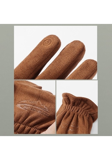 Trendooze Tam Süet Sıcak Parmak Kış Golovejoy Erkek Eldiveni Eldiven Ekran Dy55 Dokunmatik Deve Çift Butu Bisiklet 1 Ts Devetüyü
