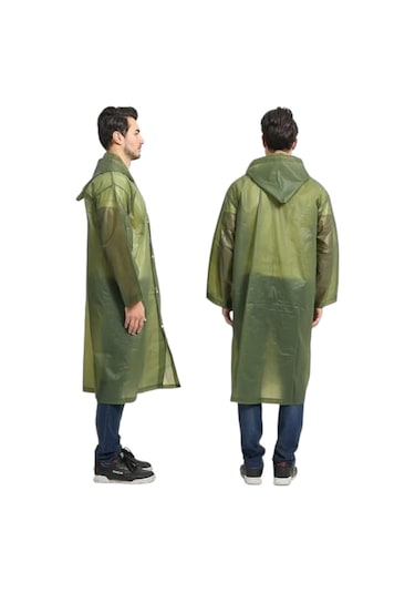 Tezzgelsin Erkek Rüzgar Geçirmez Kapüşonlu Yağmurluk Haki Yeşil