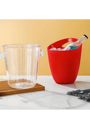 Topshop1 Mavi 1 Adet Ticari Akrilik Buz Kovası, El Tipi Kalın Bira Soğutucu, Mutfak Bar Malzemeleri Mavi