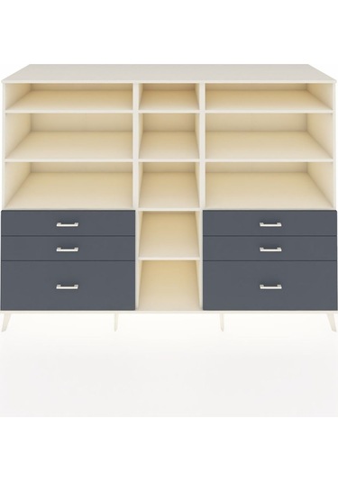 Kronos Dolap 10 Raflı 6 Çekmeceli 220x59x163 Aytaşı-aytaşı/antra Aytaşı-aytaşı/antrasit