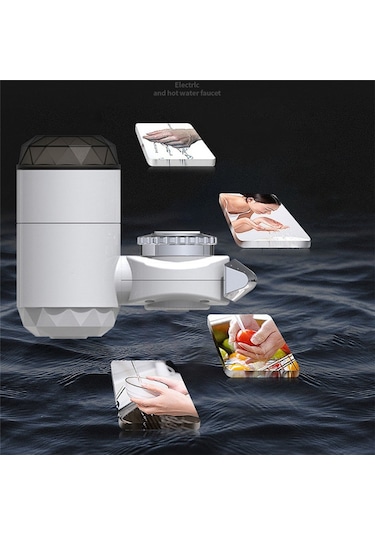 Xurunkeji Elektrikli Anında Su Isıtıcısı Anında Sıcak Su Musluğu Banyo Havzası Musluğu Anında Su Isıtıcısı Abd Fişi Beyaz