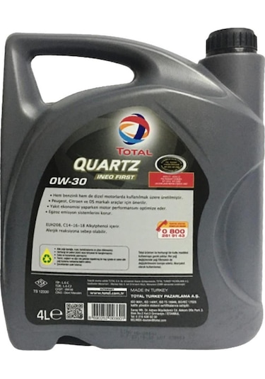 Total Quartz Ineo First 0W-30 Partiküllü Sentetik Motor Yağı 4 L