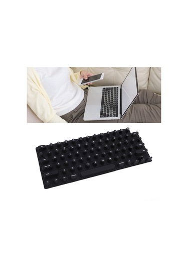 Yuntech01 Uzun Tırnaklı Kişiler İçin Macbook Pro/air 2021-2024 Silikon Klavye Koruyucu - Siyah