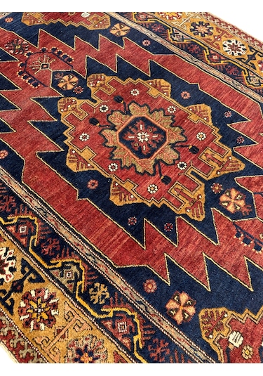 El Dokuma Antika 140 Yaşında Zile Halısı 130x230 Kök Boya Başyapıt Halı Kiremit