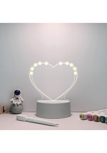 Metabagua Ins Yaratıcı Mesaj Panosu Gece Lambası Not Panosu Gece Lambası Şeffaf Parıltı 4cq5y5 Gri