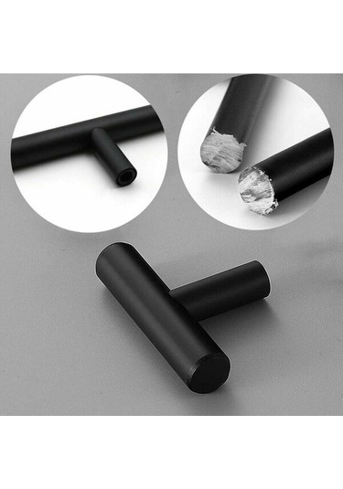 20 Paket Paslanmaz Çelik Mutfak Dolabı Düğmeleri T Şekli - Çekmece Çubuğu, Dolaplar, Kapılar, Mobilya, Banyo, Yatak Odası Dolapları - Siyah