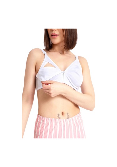 Kapbirtane Kadın Penye Balensiz Emzirme Likralı Sütyen 2013 - 1 Adet Beyaz