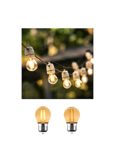 G45 Rustik Led Ampul 4w E27 Duy 2700k Amber Cam Dekoratif Vintage