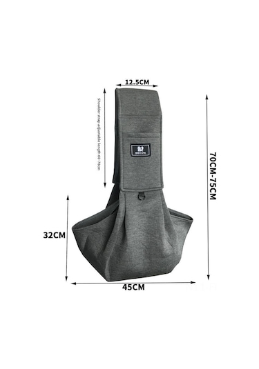 Hangfox Kedi Köpek Taşıma Çantası - Tek Omuzlu Çapraz Çekmeli, Boyut Ayarlanabilir, Dayanıklı Poliester Pamuk, Seyahat Ve Dışarı Çıkışlar İçin Uygun Koyu Gri