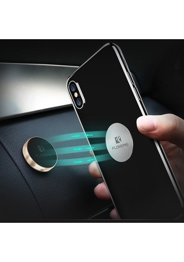 Skycity Alüminyum Manyetik Araç Telefon Tutucu - Evrensel Uyumlu, Sabit Tutma Özelliği, Siyah Renk Siyah