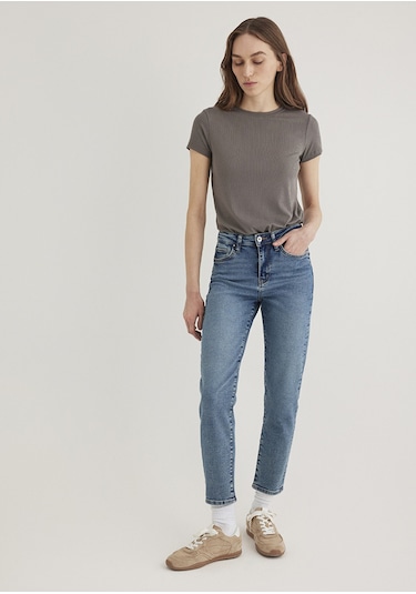 Mavi - Cindy Gold Shape Puslu Indigo Mavisi Jean Pantolon 100277-89183 Mavi