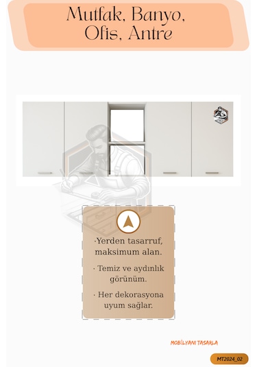 Tamamı Mdf Çok Amaçlı 4 Kapaklı Açık Raflı Üst Dolap Mutfak/banyo