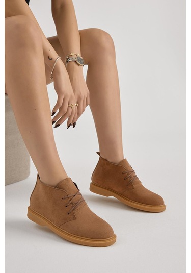 Termo Taban Bağcıklı Kadın Taba Süet Günlük Bot Tbmhh025 Taba Süet