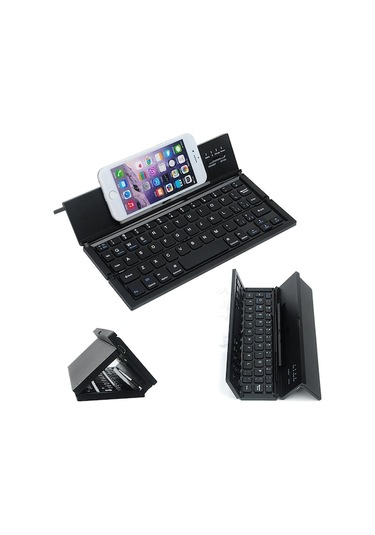 Fastbuy Tcherchı Üçlü Katlama Akıllı Telefon, Tablet Harici Taşınabilir Bluetooth Klavye, Kullanıcıya Özel Tasarım