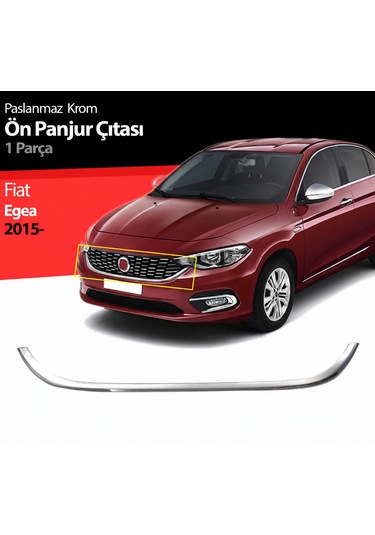 Egea 2015 Sonrası Krom Paslanmaz Çelik Ön Panjur U Parça