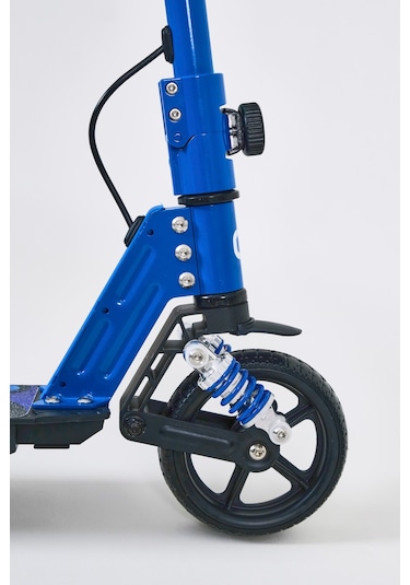Elektrikli Çocuk Scooter 130w 3 Kademe Hız Ayarlanabilir Gidon Uzun Menzil Koruma Seti Hediye Mavi