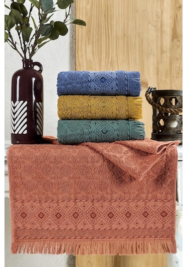 %100 Pamuklu Yumuşak Su Emici Naturel 50/90 4 Adet Havlu