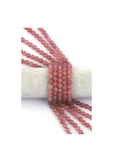 Çilek Kuvars Doğal Taş Dizi 8 mm Küre Kesim Mavi