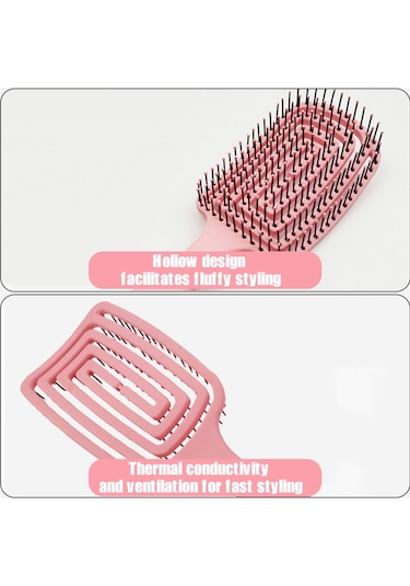 Suofeng 3'lü Saç Fırçası Ve Tarak Seti - Dolaşmayı Önleyen Kalın/ince/düz/kıvırcık Saçlar İçin Paddle Fırça Styling Seti, Islak/kuru Kullanım 4 Renk Erkek & Kadın