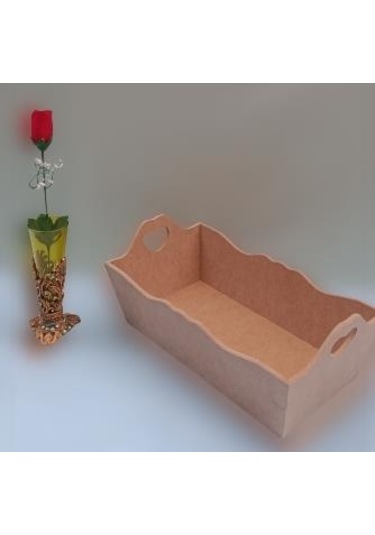 Hobi Dekoratif Model Ekmek Tepsisi Ahşap Mdf Kalpli El Yapımı