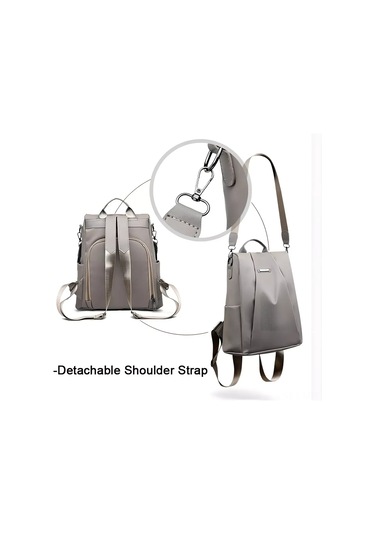 Moveevo Kadın Çift Askılı Sırt Çantası - Minimalist Desenli Nilon Oksford Kumaş - Dışarıda Kullanıma Uygun - Kahverengi Diğer