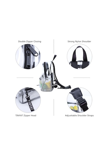 Sones Tınyat T9051 Bayanlar Jöle Çanta Su Geçirmez Pvc Şeffaf Sırt Çantası Turuncu