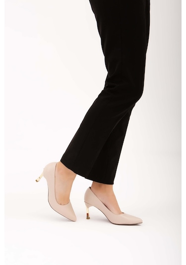 Tamer Tanca Kadın Vegan Bej Stiletto Ayakkabı 911 225 Bn Ayk Y22 Bej Cılt Bej