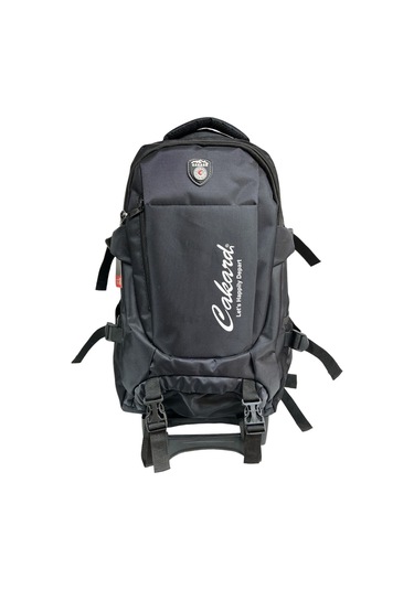 Siyah Ortopedik Unisex Çekçekli Tekerlekli Sırt Yolcu Dağcı Kamp Çantası 50 Litre 20inç Siyah