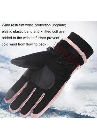 Jzcat 1 Çift Wz-204 Rüzgar Geçirmez Ve Sıcak Tutan Eldiven - Pembe