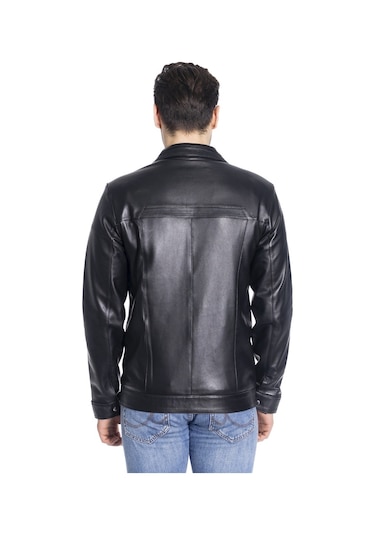 Derinss Der166 Hakiki Deri Erkek Siyah Mont