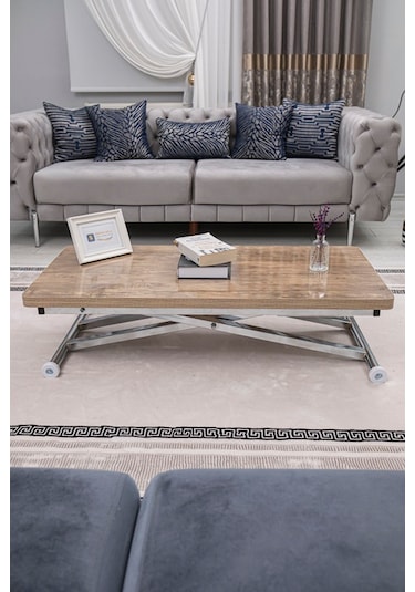 Home Üst Tabla Mdf Antiklayt Oval Köşe Alt Krom