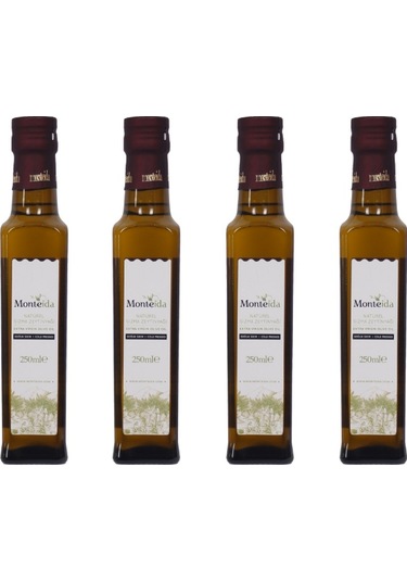 Monteida Soğuk Sıkım Natürel Sızma Zeytinyağı Danai Şişe 4 x 250 ML