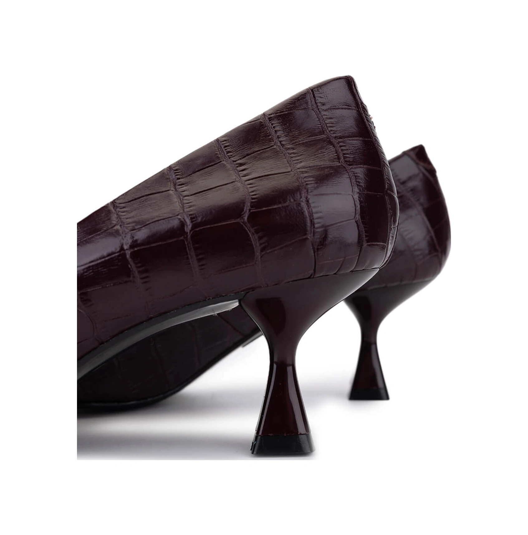 Tamer Tanca Kadın Hakiki Deri Bordo Topuklu Ayakkabı 492 60701 Bn Ayk Sk25-26 Bordo Kroko Bordo