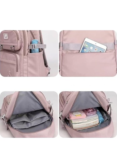 Ranyeek Kadınlar İçin Su Geçirmez 15.6 İnç Laptop Çantası - Geniş Bölmeli, Anti-hırsızlık Cepi, Organize Edici Nylon Sırt Çantası Mor Çok Renkli