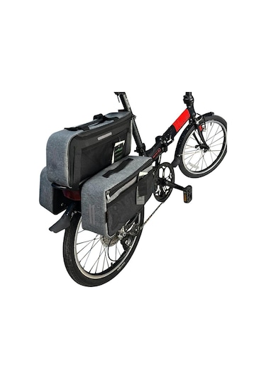 Procycle Katlanır Bisiklet Termal Çanta Heybe Seti 3lü Gri