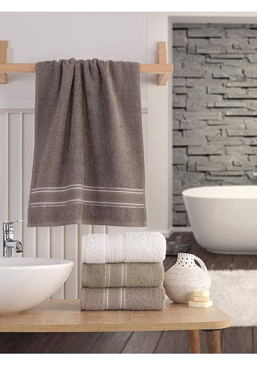Havlu Takımı 4 Lü Yüksek Emici Gala 50x90 Cm Kahverengi