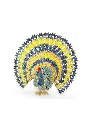 Swarovski Taşlı Tavuskuşu Model 7 Çok Renkli