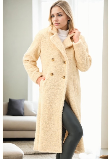 Z9775 Dewberry Bayan Palto-bej Bej